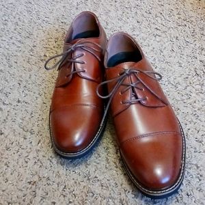 Brown dress shoes.